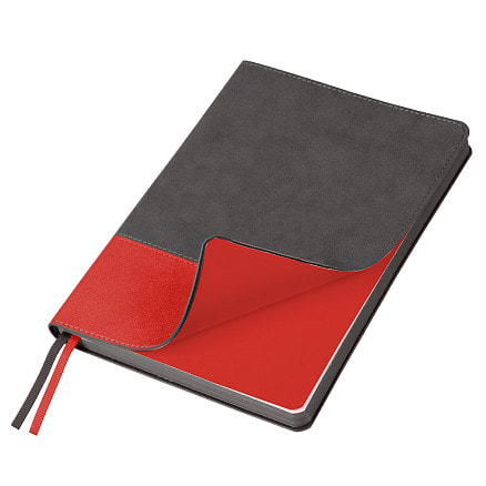 Ежедневник Flexy Treviso Nuba Sand Color А5, Серый/Красный-0