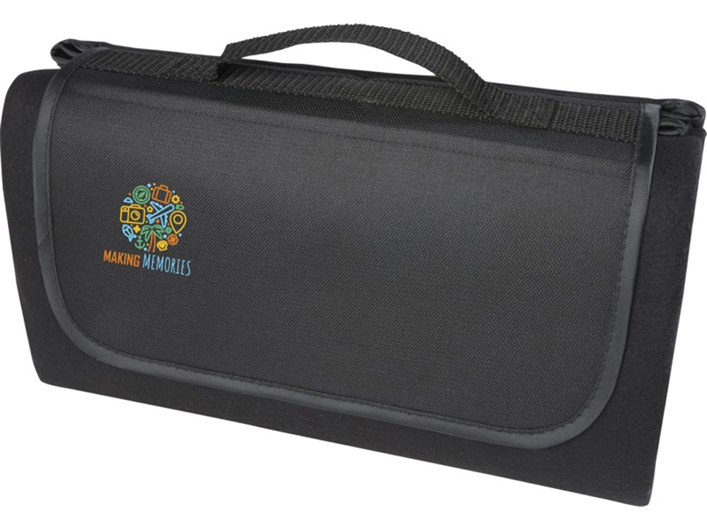 Покрывало для пикника Salvie из переработанной пластмассы пластика, черный-3