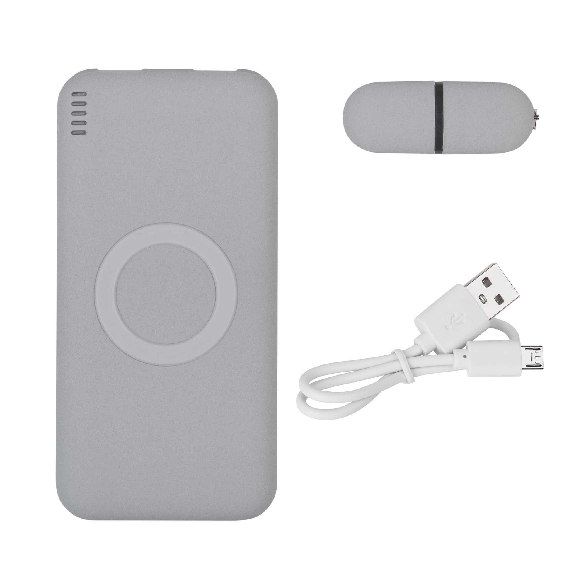 Набор "Камень" на 2 предмета, 8000 mAh /16Gb, с покрытием soft grip-1