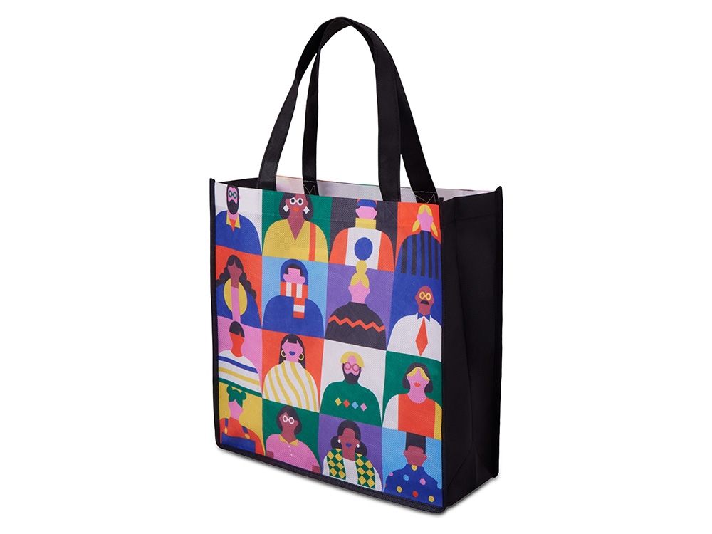 Сумка для шопинга с донной складкой и ручкой из нетканого PET материала-2