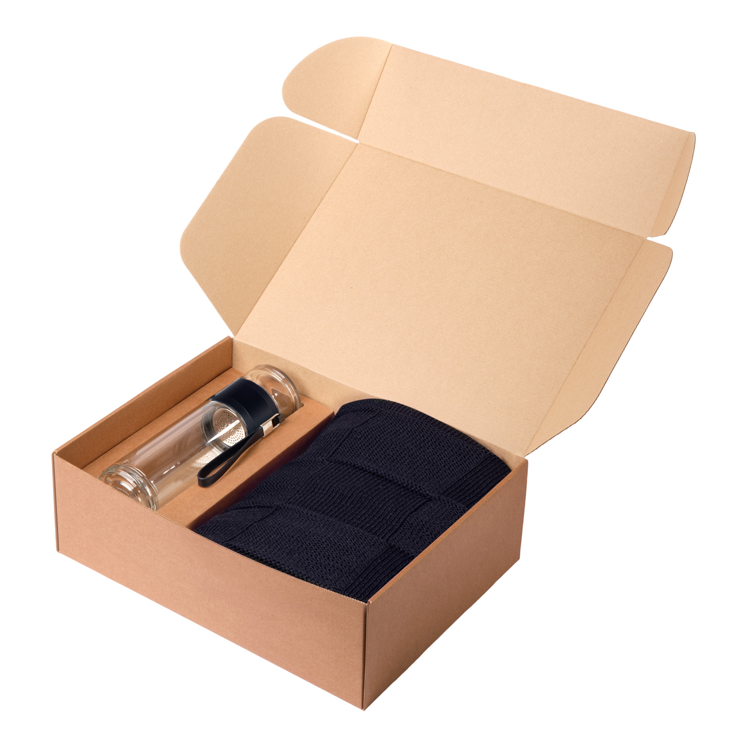 Подарочный набор Терсо (Terso), Селла (Cella), синий (плед, термобутылка)-2