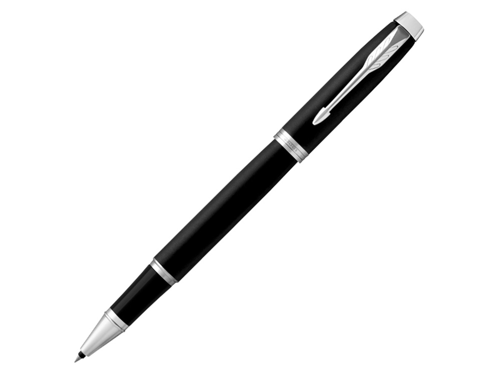 Ручка-роллер Parker IM Mat Black CT,стержень: F, цвет чернил: black, в подарочной упаковке.-0