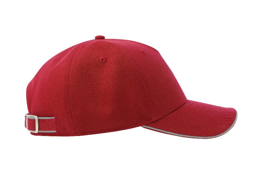 Бейсболка REFLECT-S со светоотражающими деталями, 5 клиньев,  металлическая застежка, красный-7