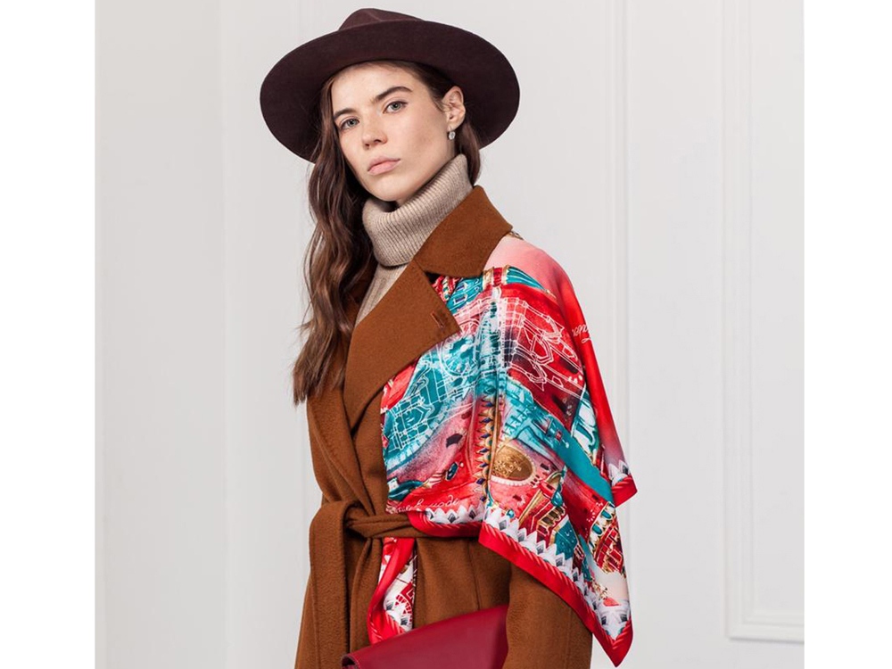 Платок Кремль - Москва - Фаберже-2