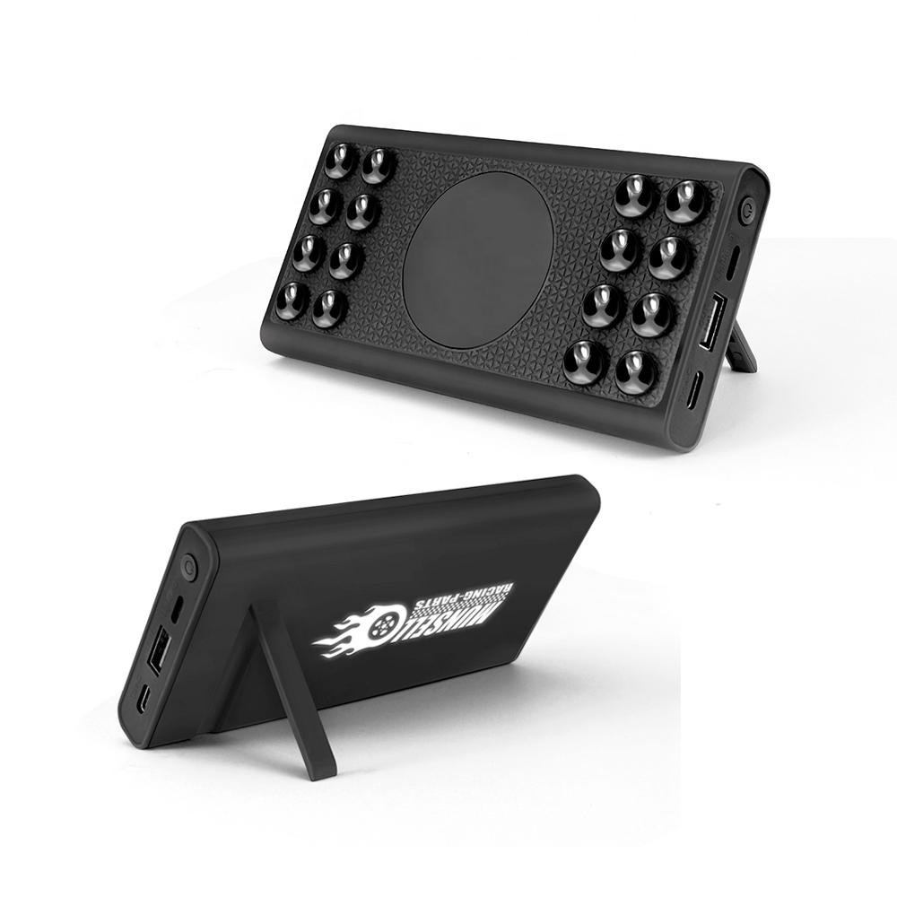 Беспроводное зарядное устройство "Eight SOFTTOUCH", 8000 mAh, с подсветкой логотипа и подставкой-3