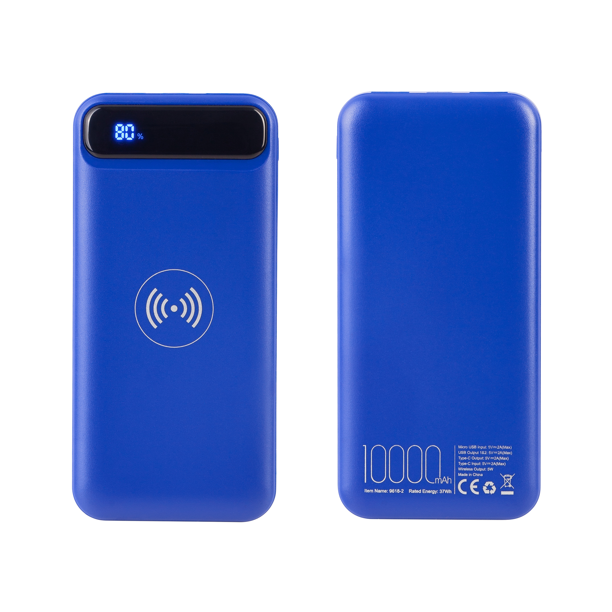 Беспроводное зарядное устройство "Quantum", 10000 mAh с цифровым индикатором заряда-0