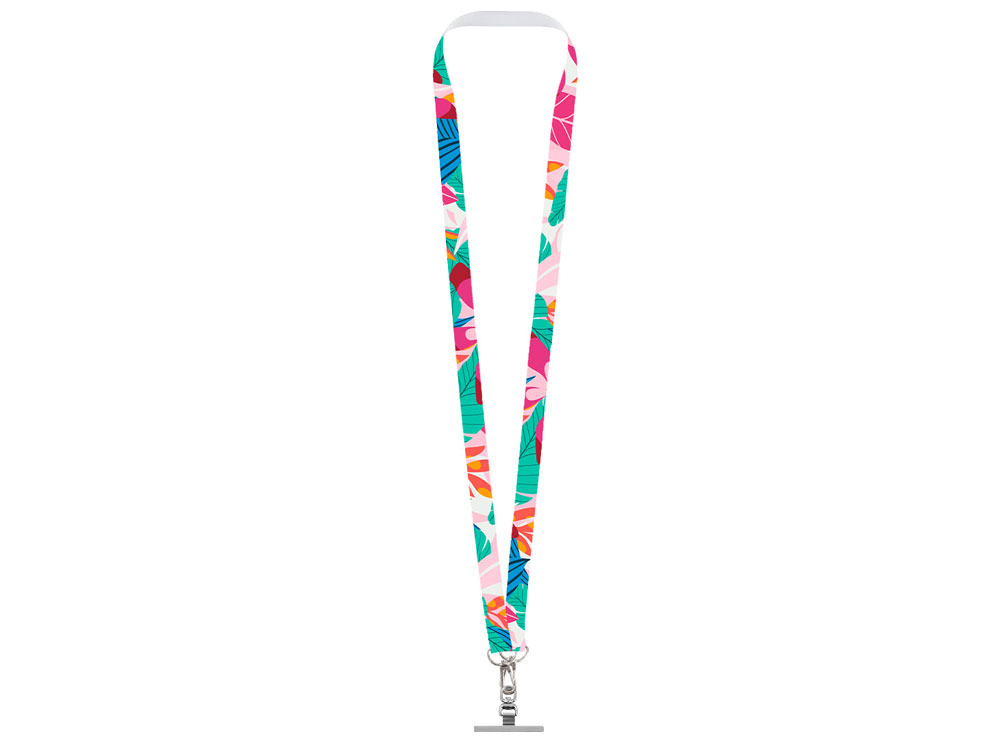 Ланъярд 2 см под сублимацию с 2-мя трендовыми карабинами и металлическим держателем для телефона, серебристый-2