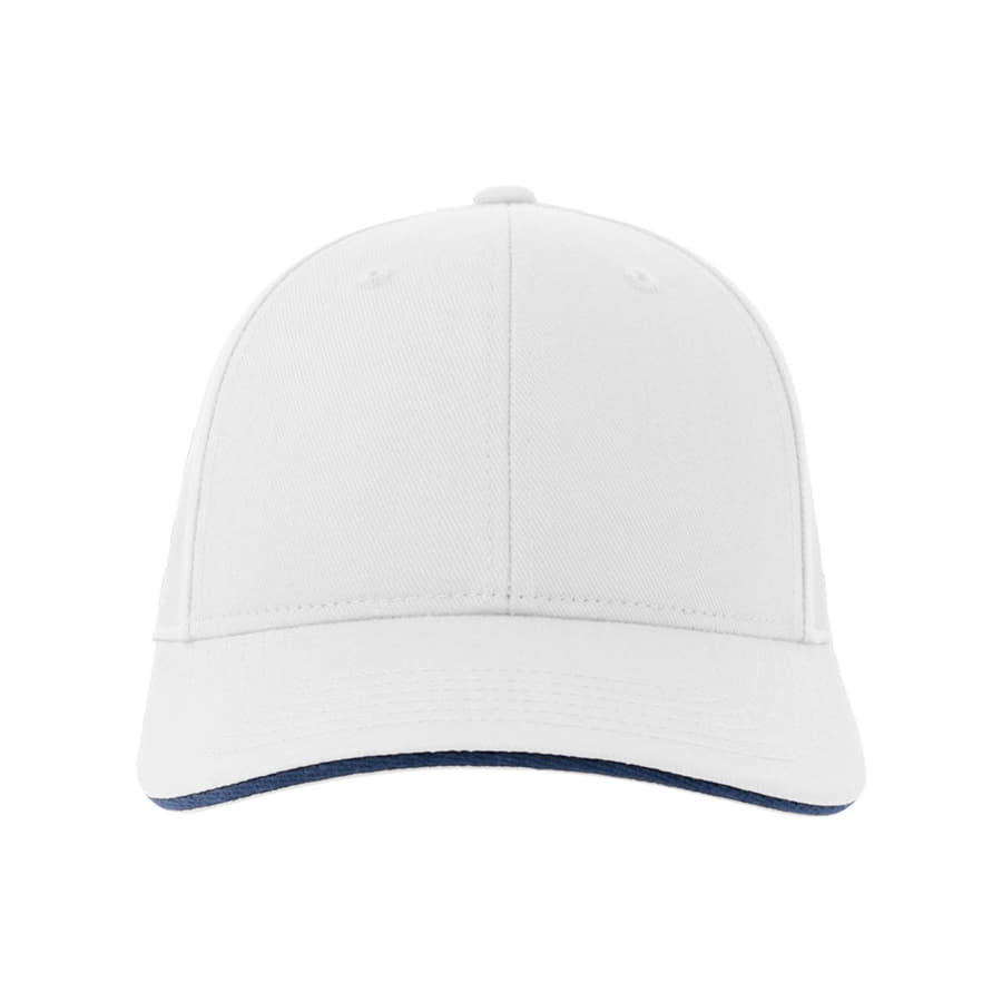 Бейсболка LIBERTY SANDWICH-S 270, 6 клиньев, металлическая застежка, белый, темно-синий-5