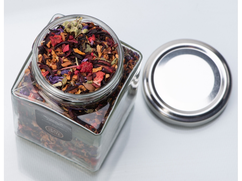 Чай ягодно-травяной, серия Bouquet, ягодный пирог, стеклянная банка-2