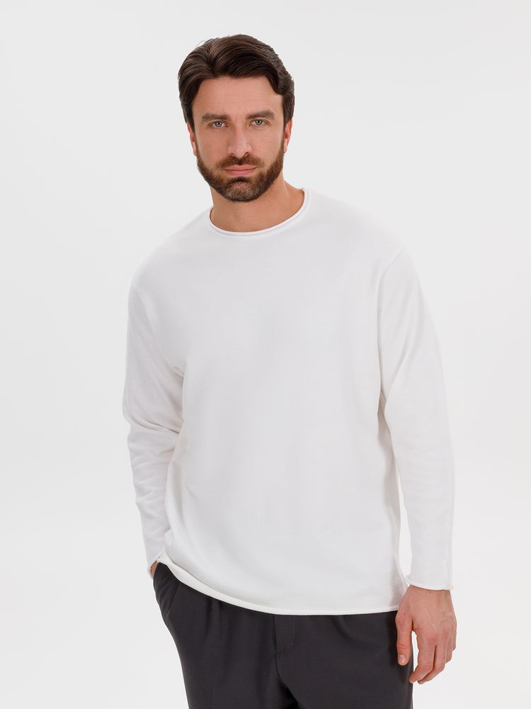 Лонгслив унисекс Siluetti Fuori, молочно-белый-3