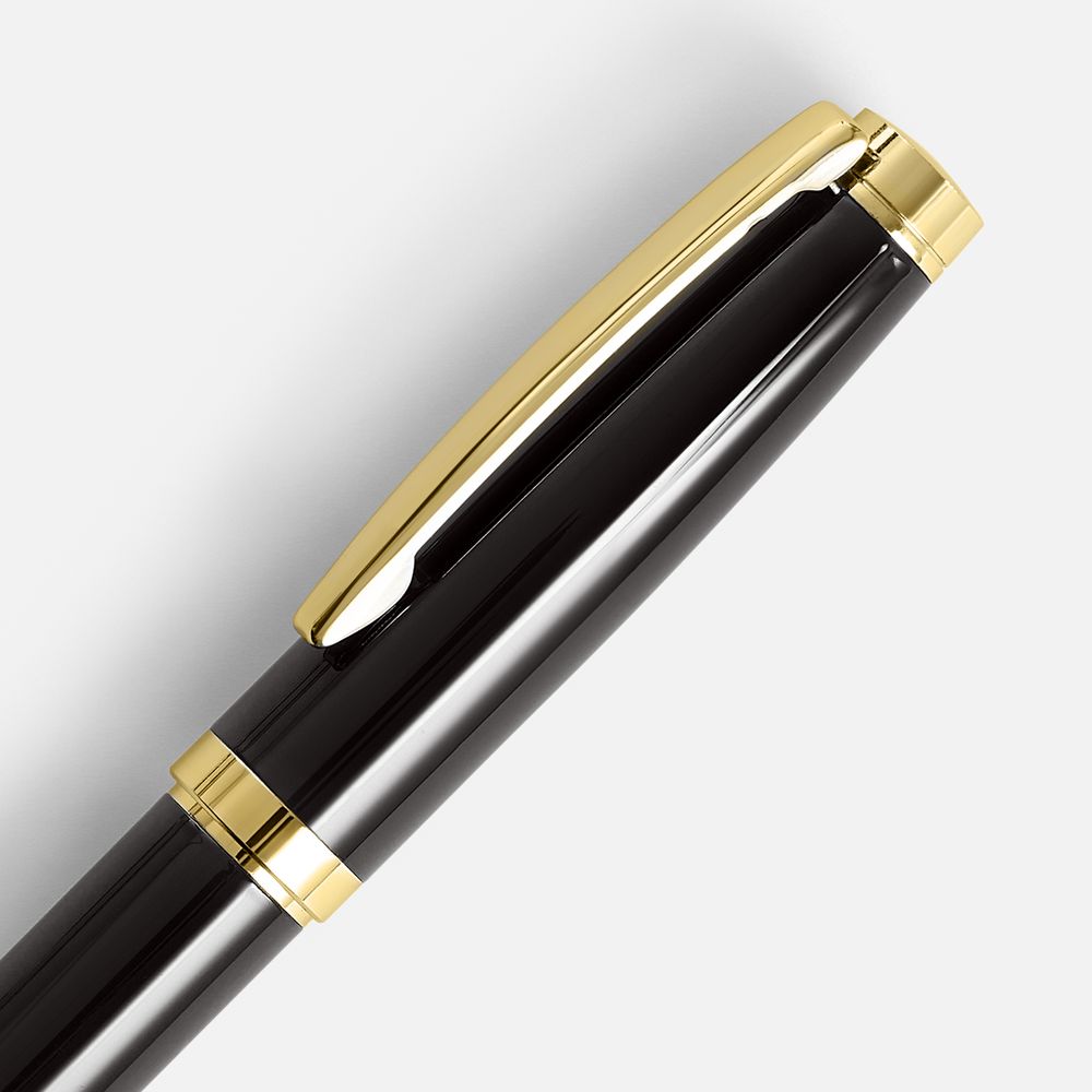 Ручка шариковая Letra Gold, глянцевая, черная-1