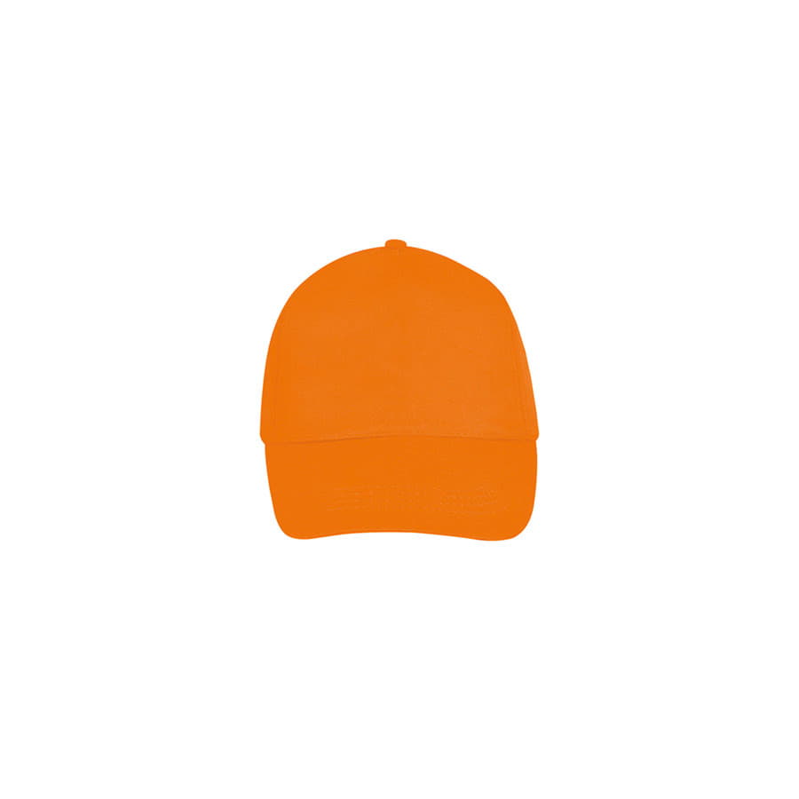 Бейсболка BUZZ, 5 клиньев, застежка на липучке, оранжевый-2