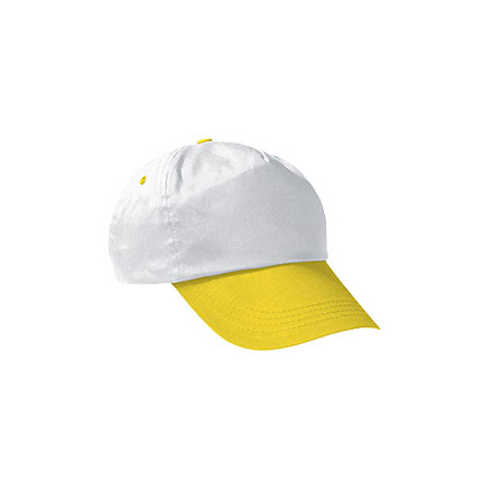 Бейсболка PROMOTION, Белая -лимонно-желтая-0
