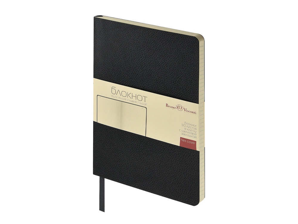 Блокнот А5 Megapolis Flex Loft, черный-0