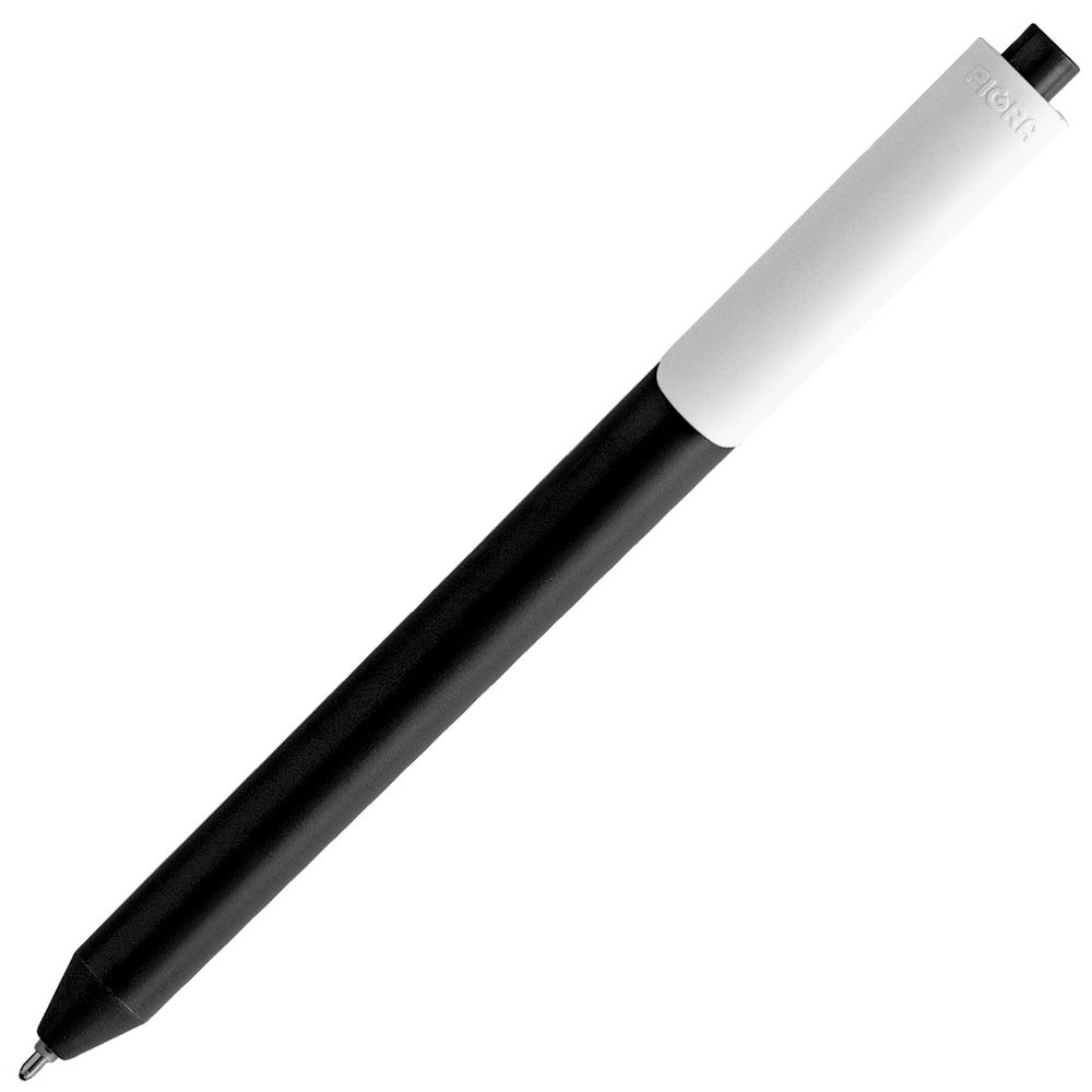 Ручка шариковая Pigra P03 Mat, черная с белым-2