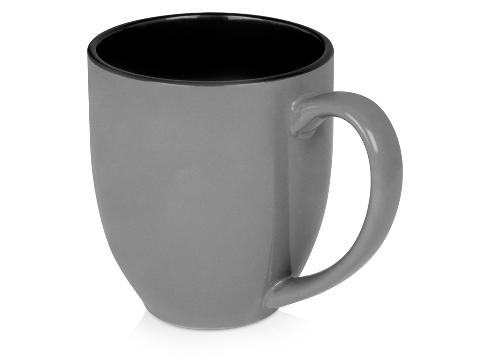 Кружка керамическая Gracy 450мл, серый/черный-0
