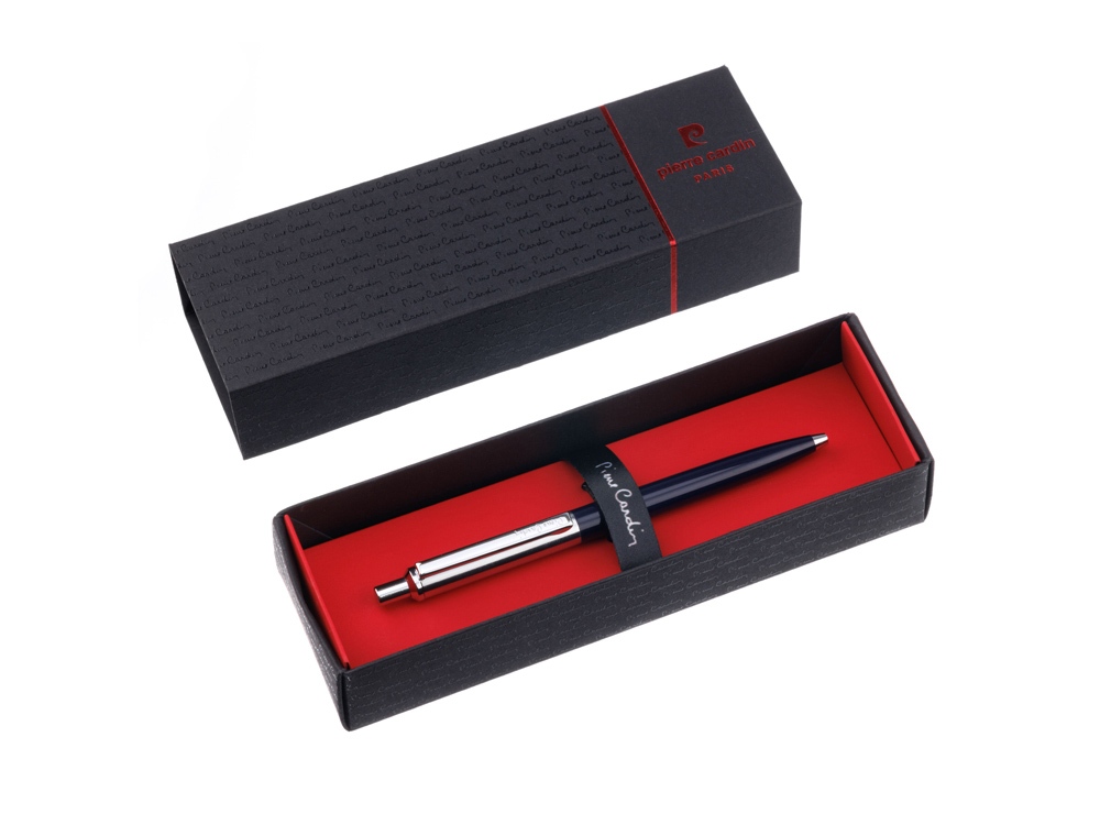 Ручка шариковая Pierre Cardin EASY. Цвет - синий и серебристый. Упаковка Е-4