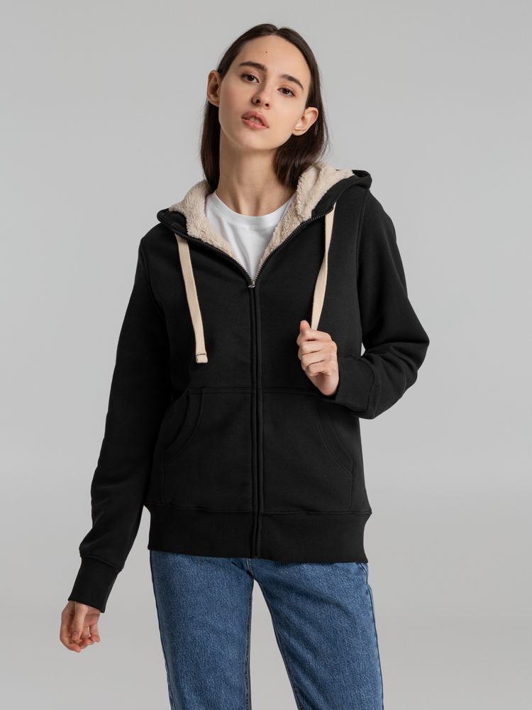 Толстовка унисекс на молнии Sherpa 280, черная-3