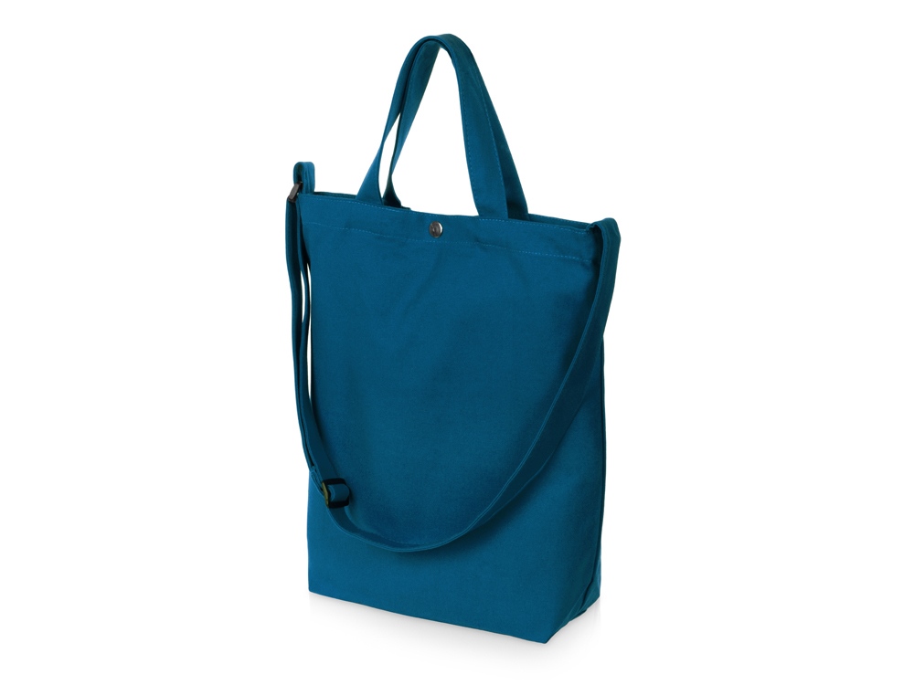 Сумка Helfer из хлопка на кнопке с регулирующейся лямкой, индиго-0