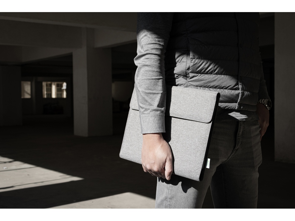 Портфолио А4 из RPET с отделением для ноутбука NotyFolio Eco, 20 л FSC бумаги, серый-7