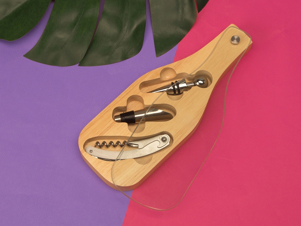 Набор аксессуаров для вина Pinotage со стеклянной крышкой-10