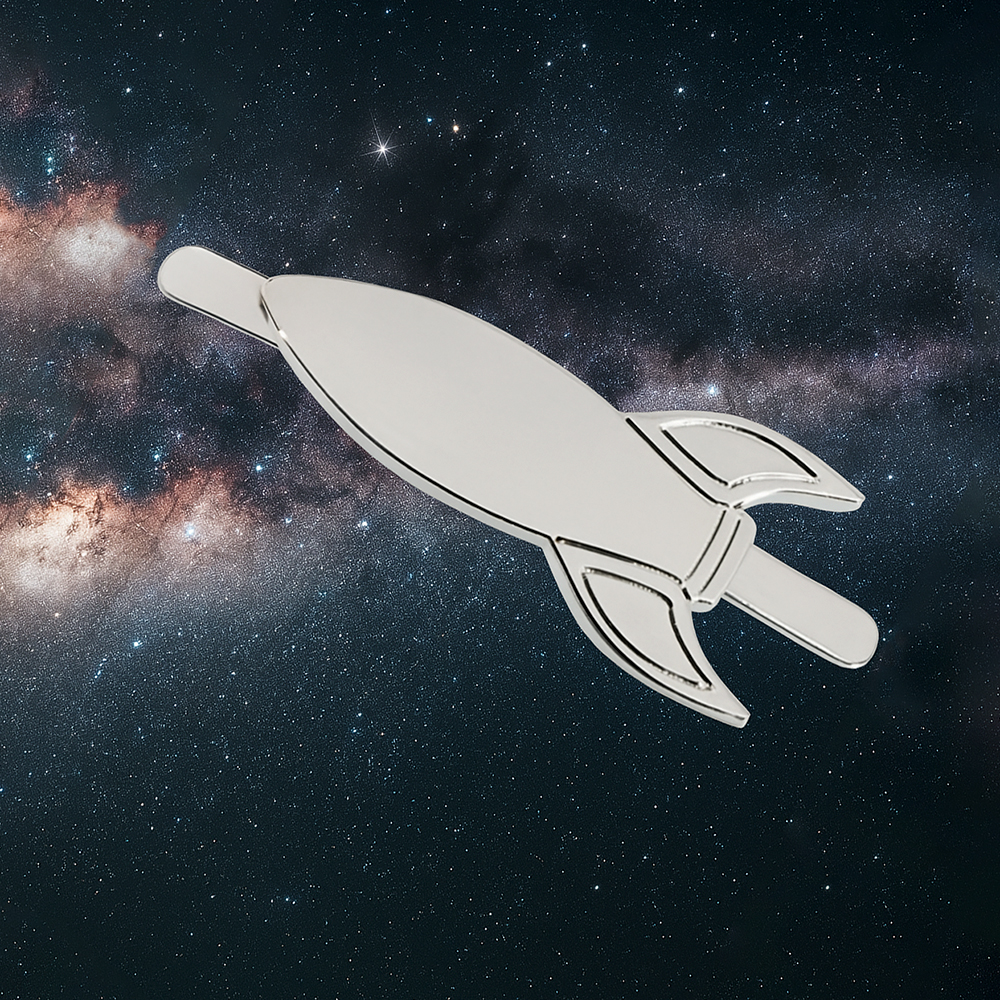 Шильд металлический - ракета, Серебристый-1