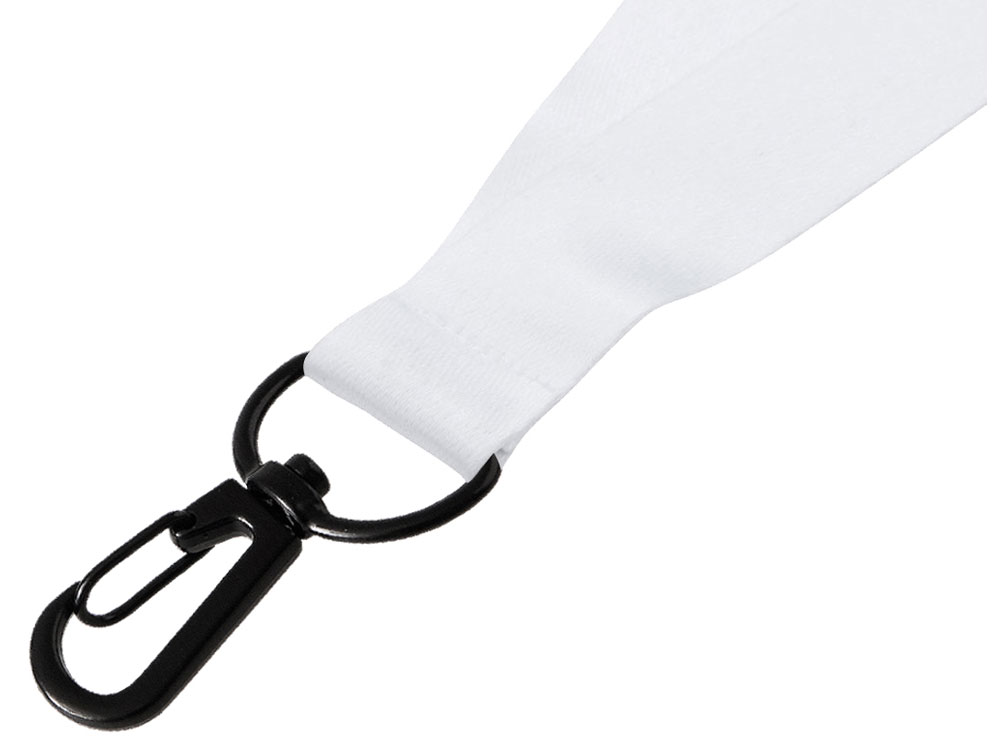 Ланъярд 2 см под сублимацию с карабином и замком обрыва, черный-3