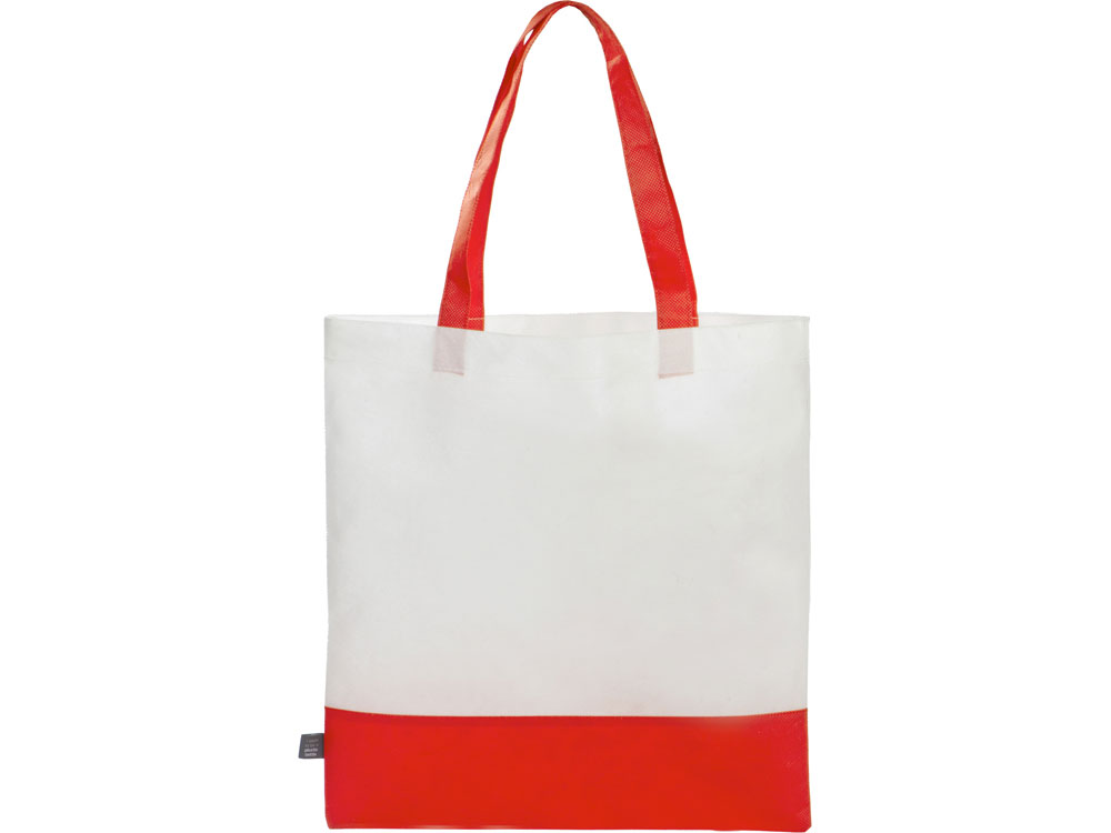 Сумка-шоппер двухцветная Revive из нетканого переработанного материала, красный-1