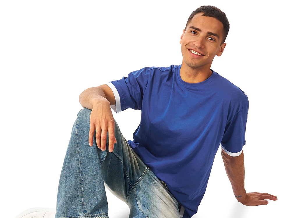 Футболка Rotterdam мужская, кл синий/белый-1