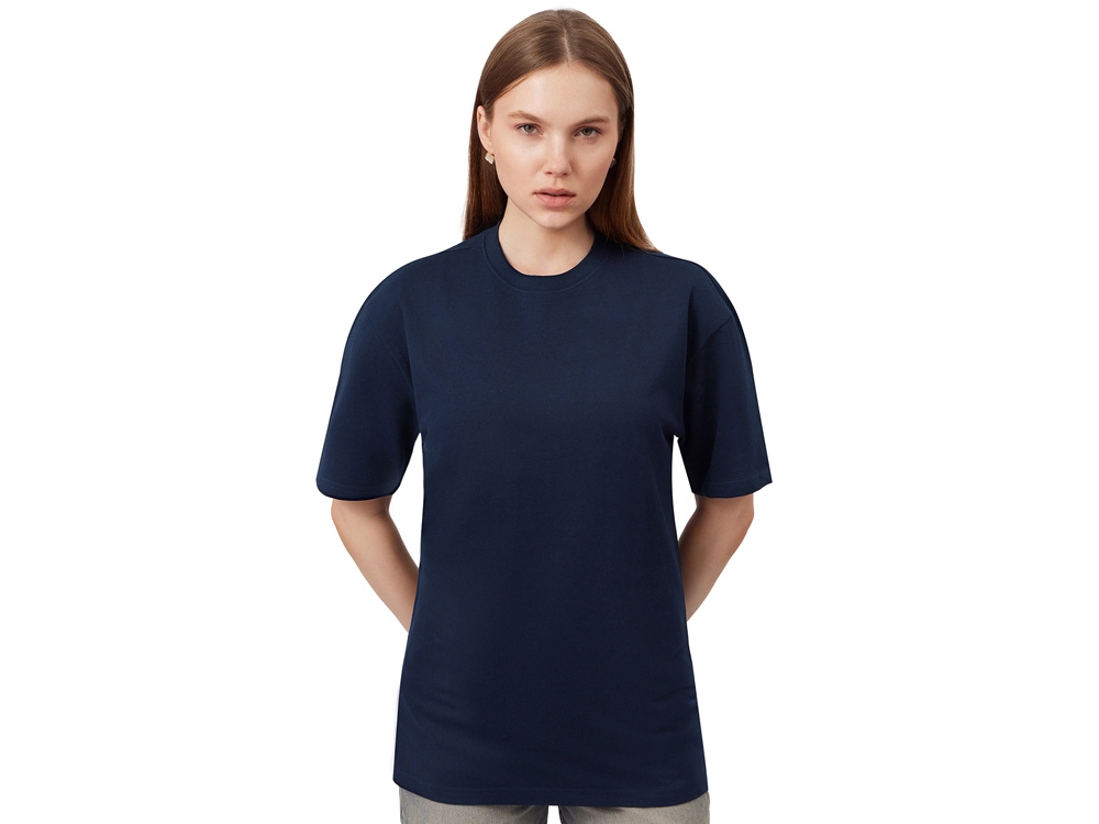 Футболка из френч терри Warsaw унисекс 220гр, темно-синий-2