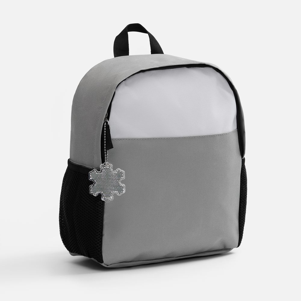 Пешеходный светоотражатель с цепочкой «Снежинка», белый-1