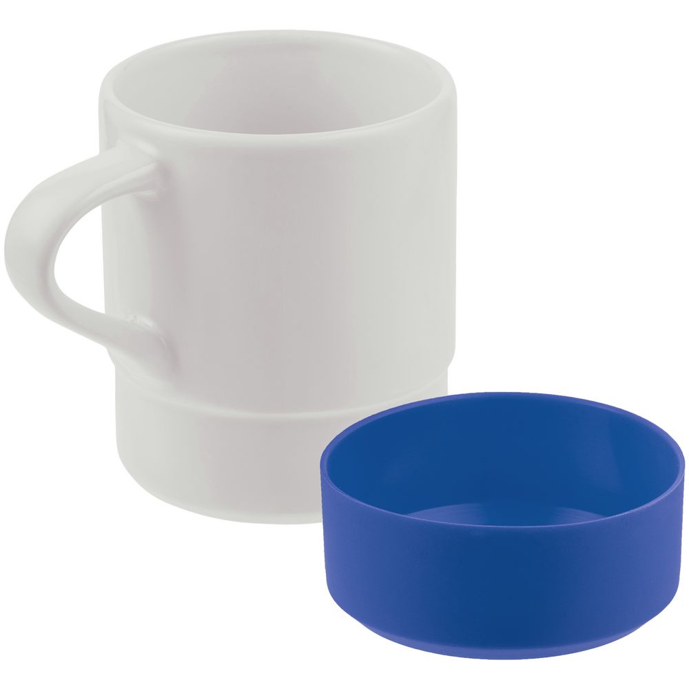 Кружка с силиконовой подставкой Protege , синяя-2