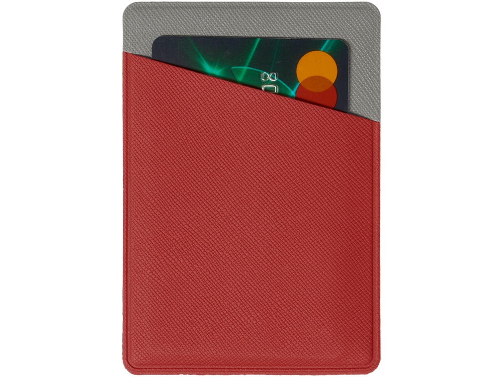 Картхолдер на 3 карты типа бейджа Favor, красный/серый-3