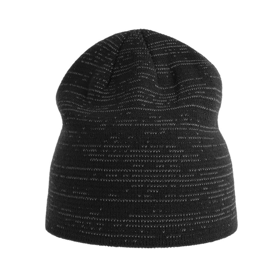 Шапка вязаная SHINE светоотражающая из материала rPET/рециклированного полиэстера, черный-6