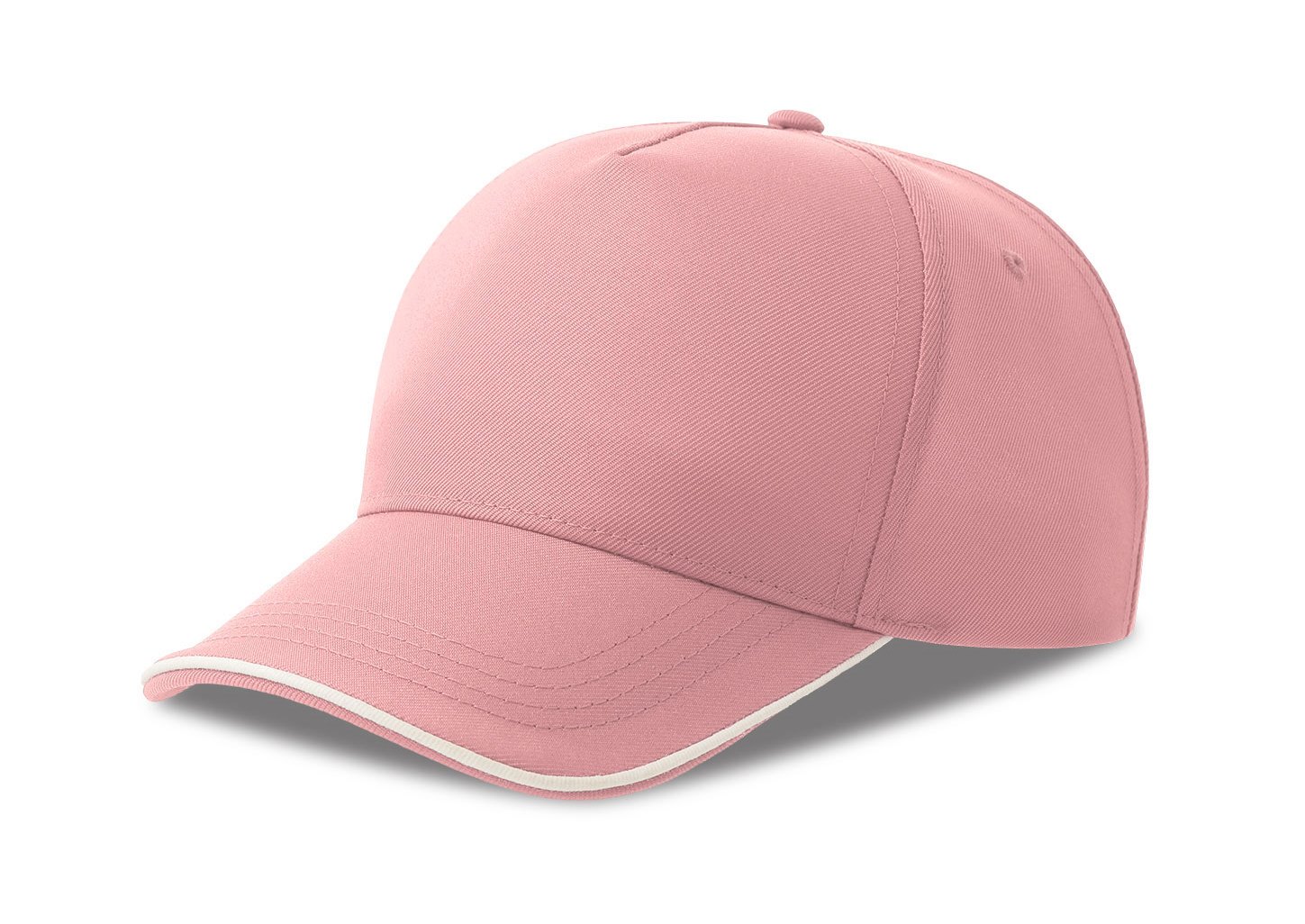 Бейсболка RECY FIVE PIPING, 5 клиньев, застежка-липучка, розовый, белый-0