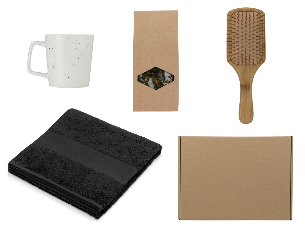 Подарочный набор для ванны с полотенцем, расческой и кружкой-0