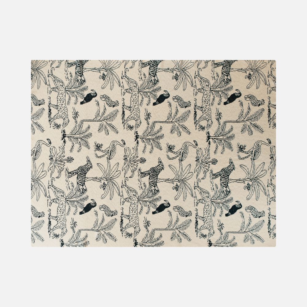 Плед Savanna, белый с синим-1