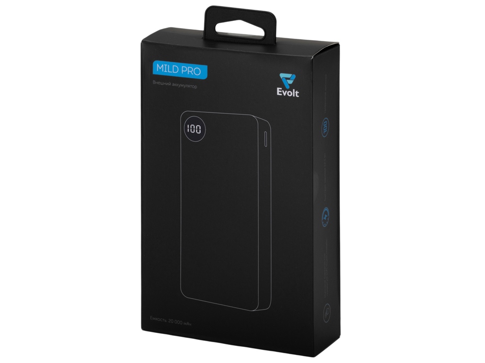 Внешний аккумулятор Mild Pro c быстрой зарядкой QC/PD, 20 000 mAh, серый-9