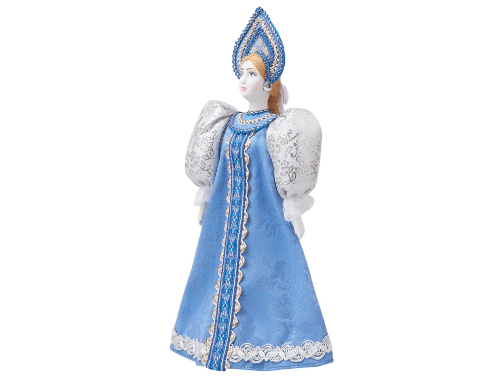 Подарочный набор: кукла фарфоровая, мед, голубой-3