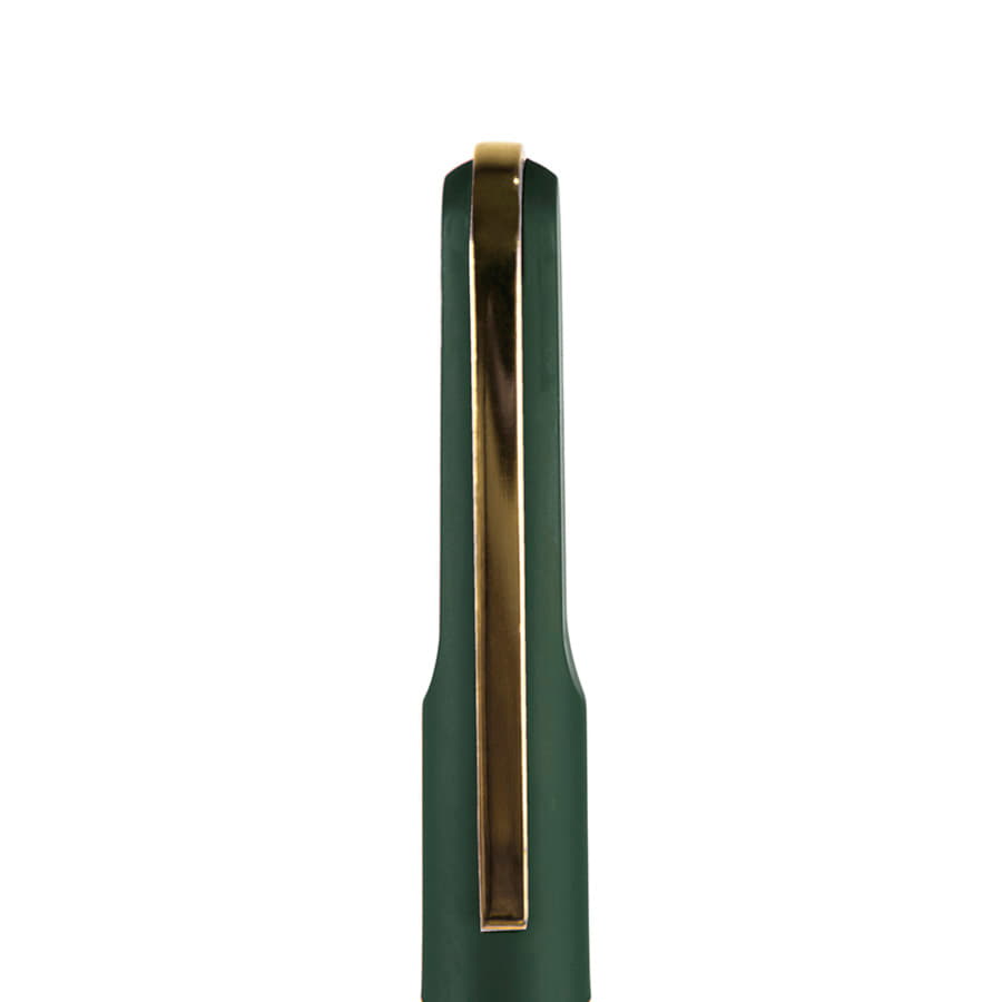 Ручка шариковая FARO, покрытие soft touch, темно-зеленый, золотистый-2