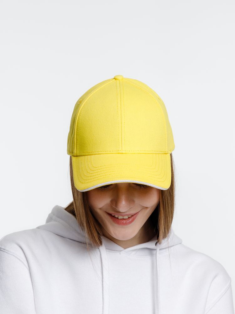 Бейсболка Spiker, желтая с белым-4