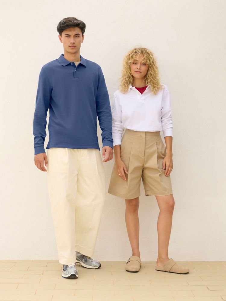 Рубашка поло унисекс с длинным рукавом Pacific LSL, черная-4