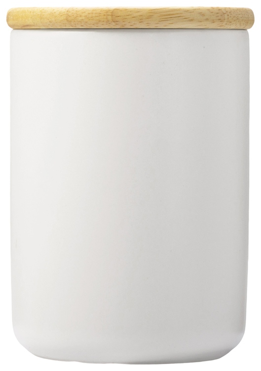 Кружка с ручкой и крышкой из каучукового дерева Jeny, белый-3