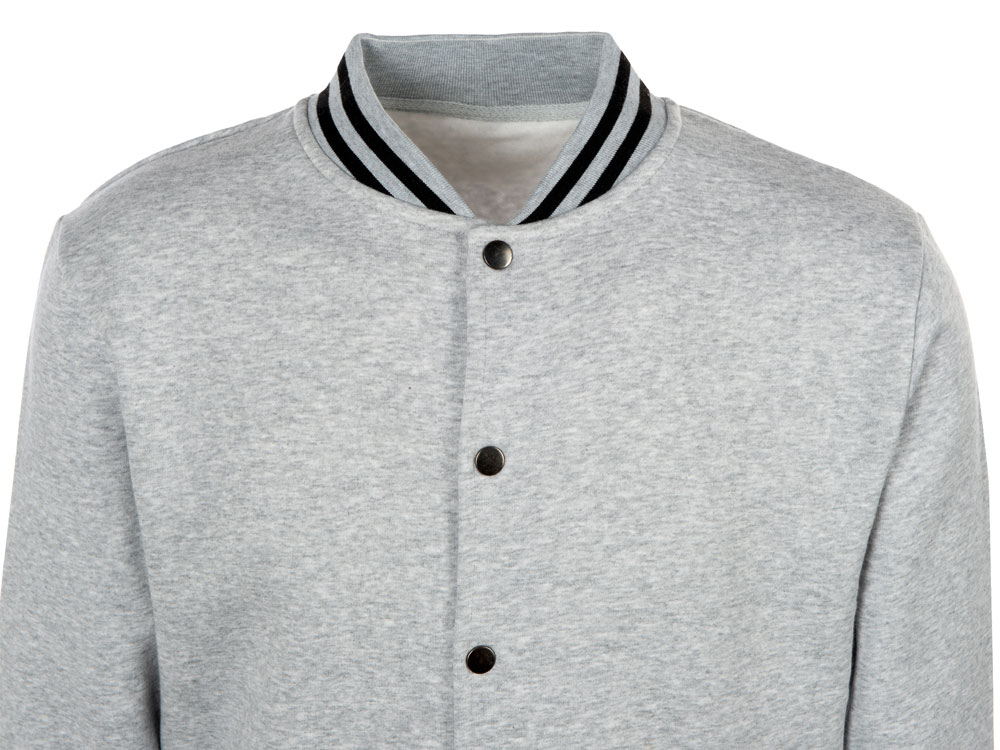 Бомбер Oxford, серый меланж, унисекс-10