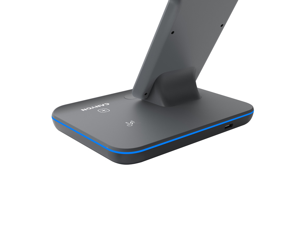 Беспроводное зарядное устройство для гаджетов 3-в-1 с технологией QI Canyon WS-303 (CNS-WCS303DG), 15W, серый-2