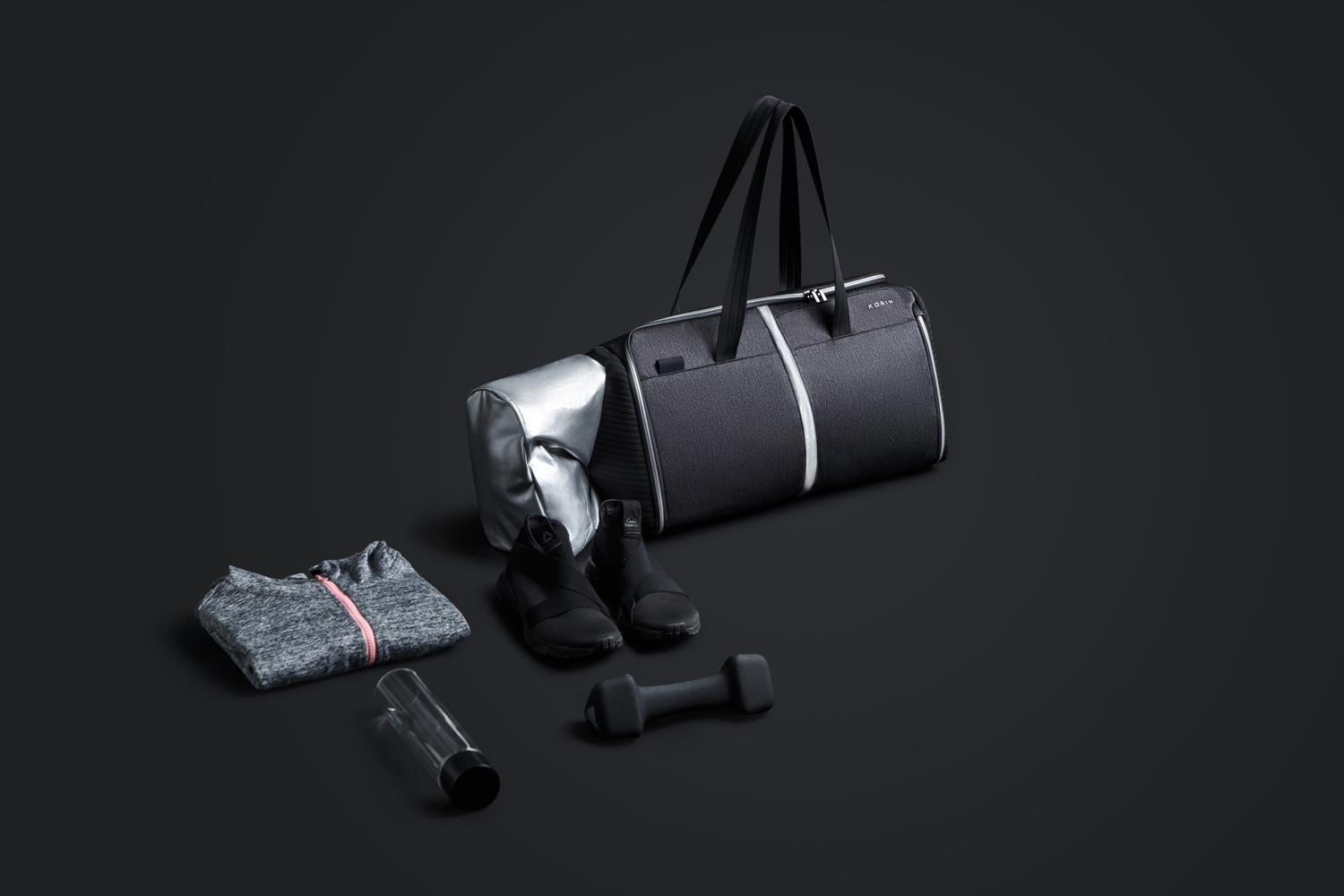 Спортивная KORIN сумка FlexPack Gym 49х26х23 см, темно-серая-24