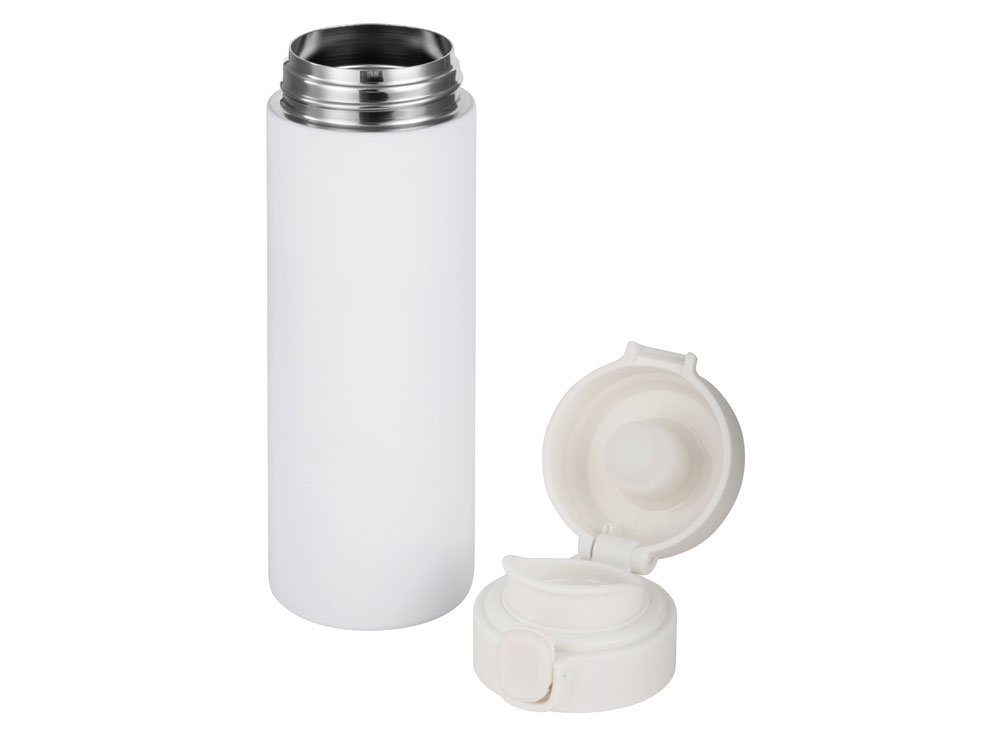 Вакуумная термокружка Waterline c кнопкой Guard, 400 мл, белый-1