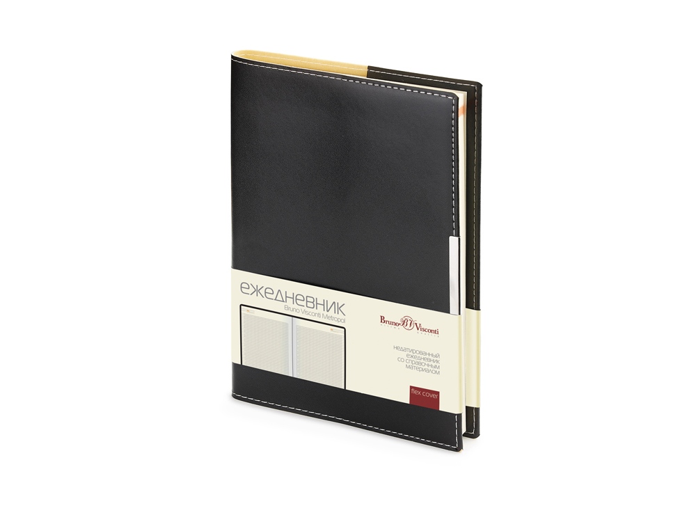 Ежедневник недатированный А5 Metropol, черный-0