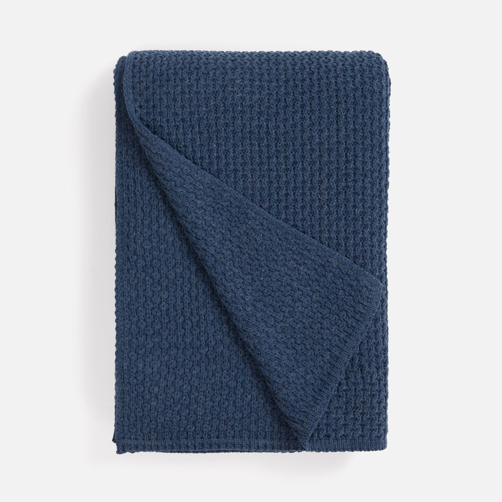 Плед Serenita, синий (джинс)-0