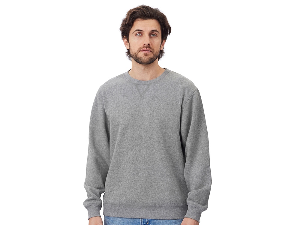 Свитшот оверсайз Lisbon унисекс, серый меланж-2